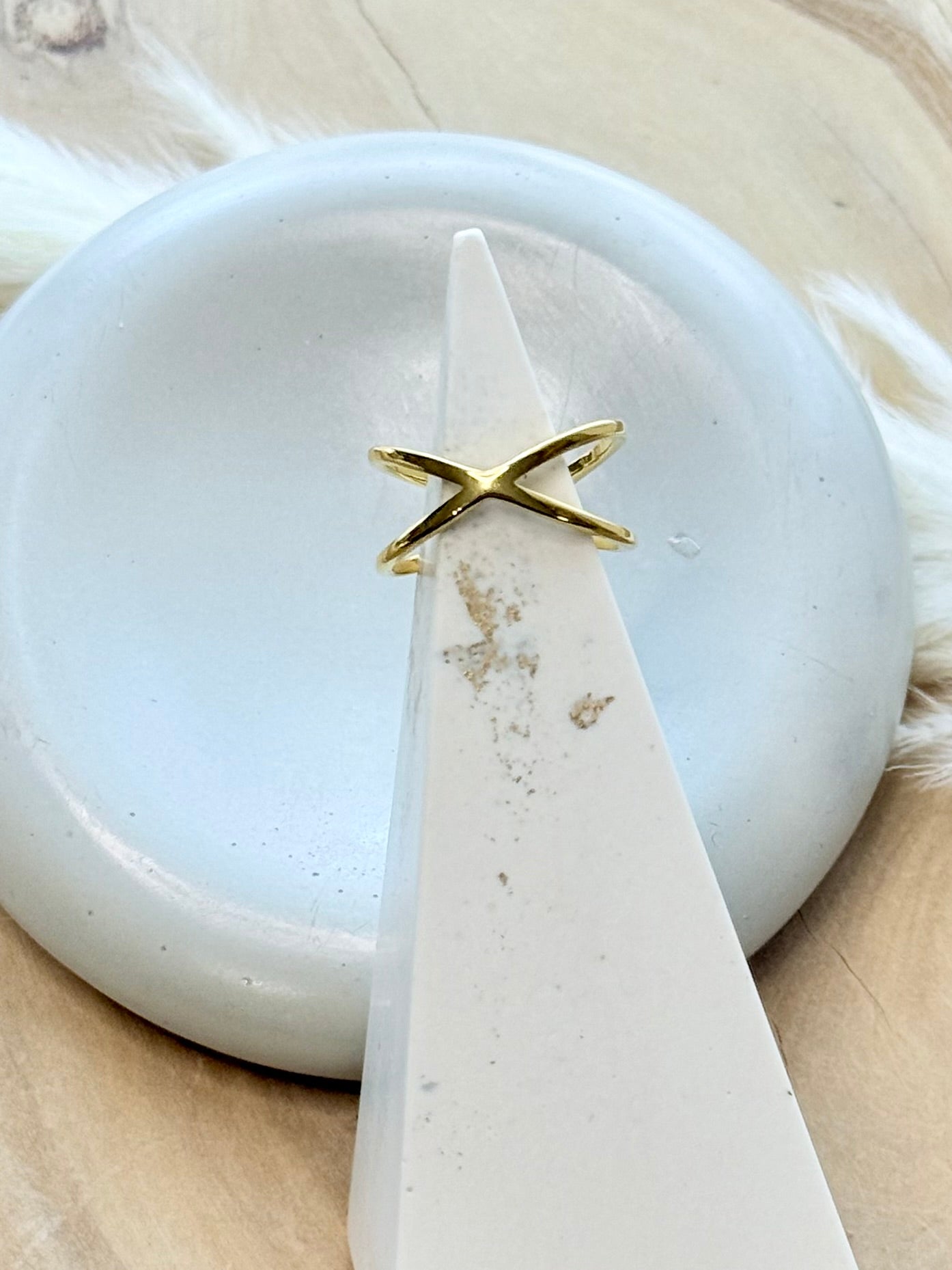 Gold Stainless Steel X Ring