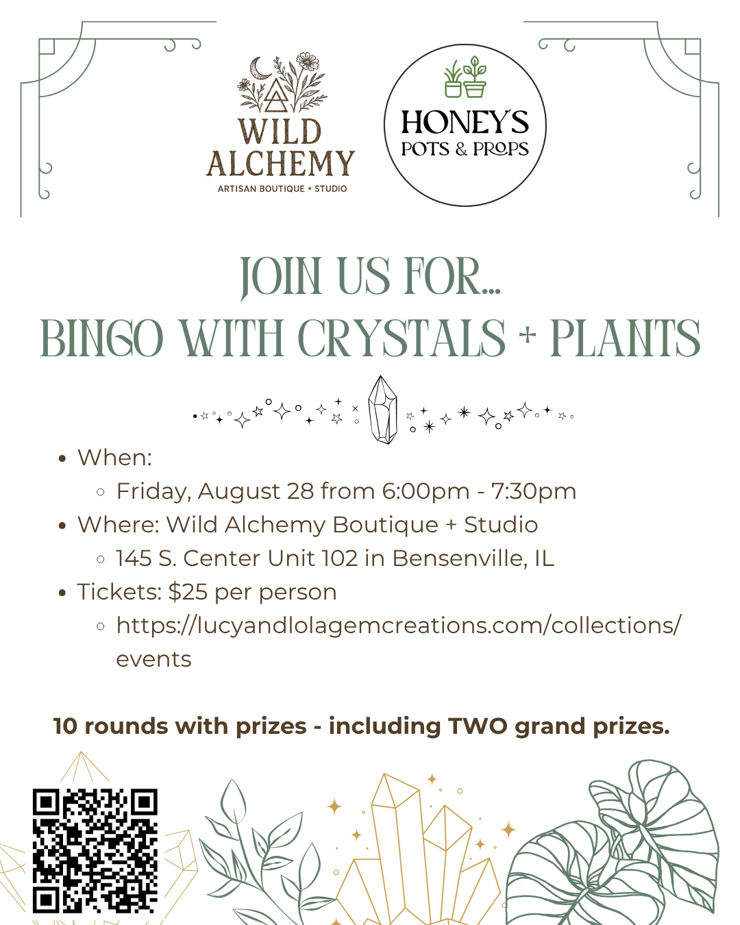 Crystal + Plant Bingo Night - August 28, 2026