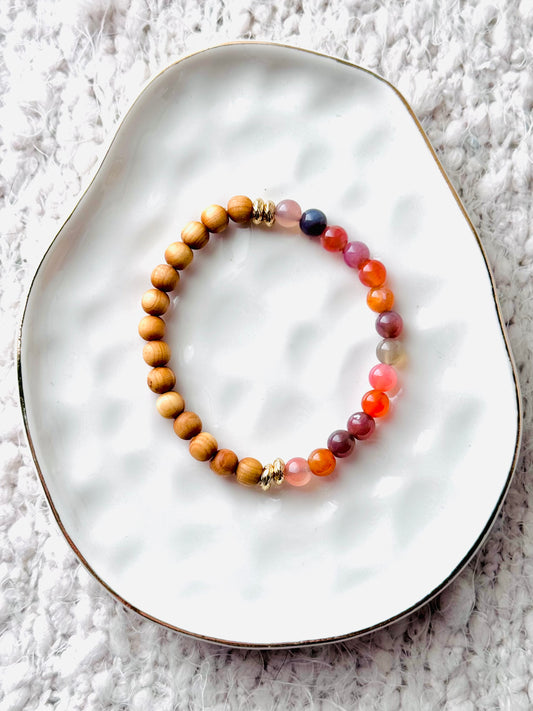 Swazi African Red Agate + Gold Aromatherapy Bracelet