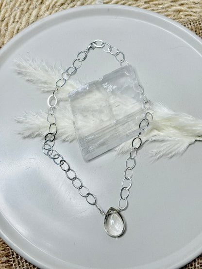Clear Quartz + Silver Necklace