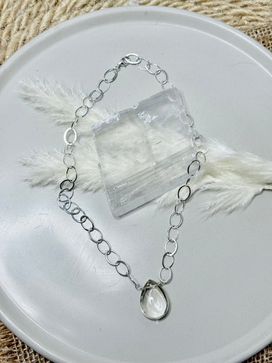 Clear Quartz + Silver Necklace