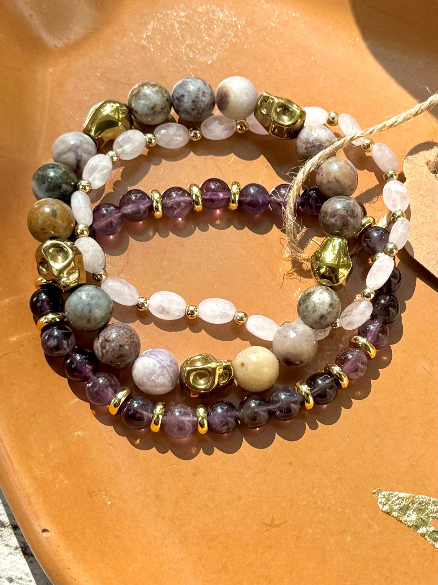 Purple + Gold Skully Stack (3-stack)