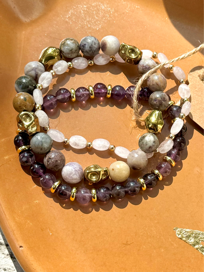 Purple + Gold Skully Stack (3-stack)