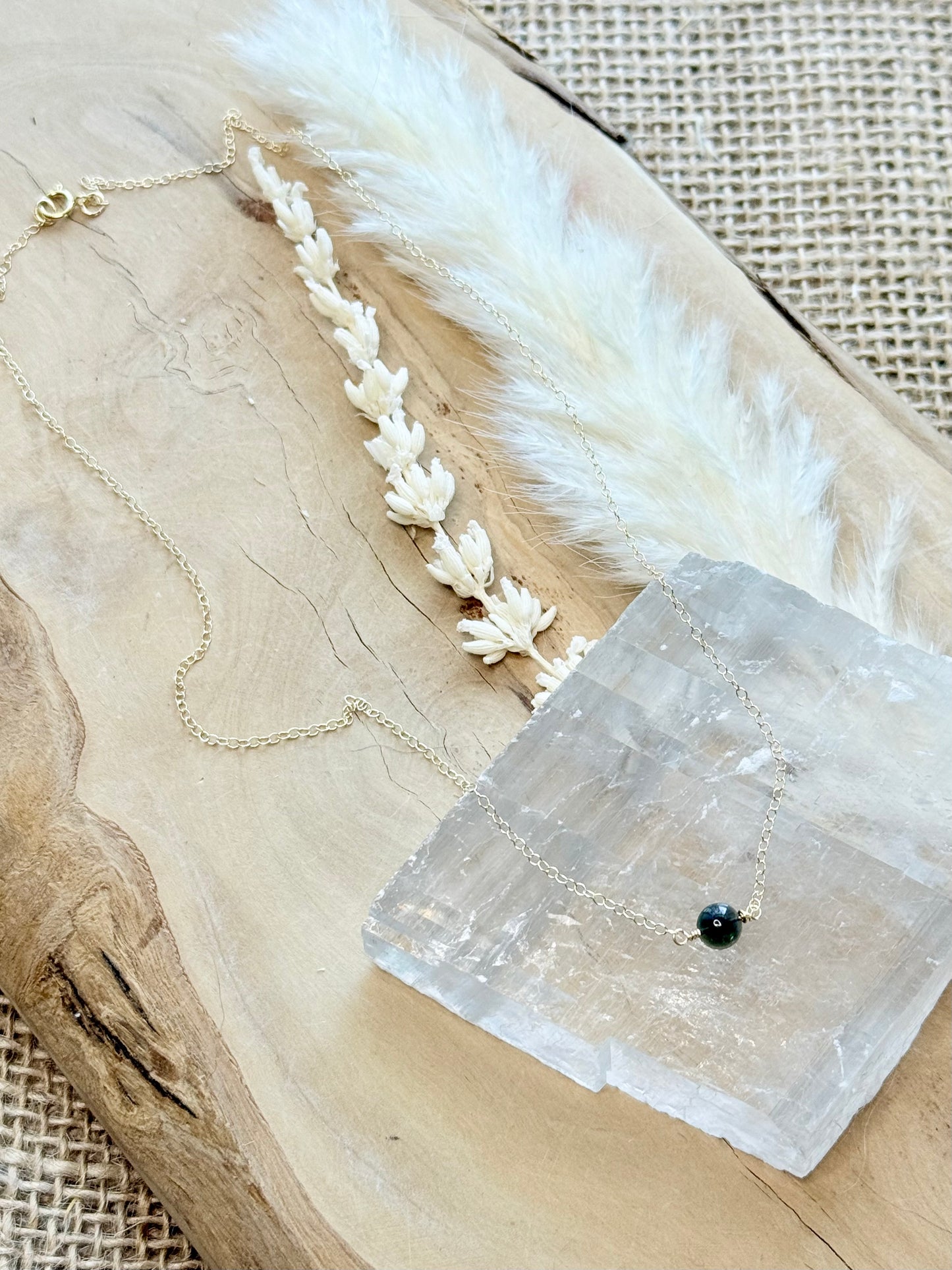 Black Ethiopian Opal + Gold Filled Necklace