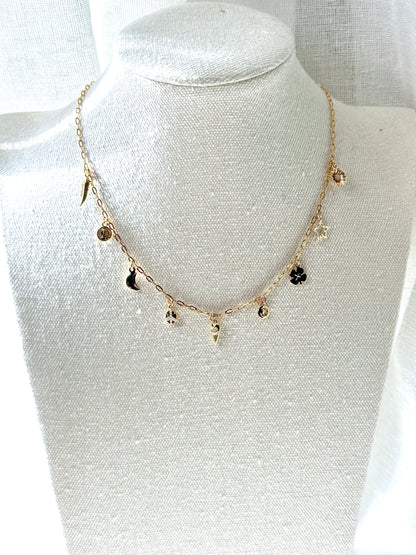 Tiny Gold Choker Charm Necklace