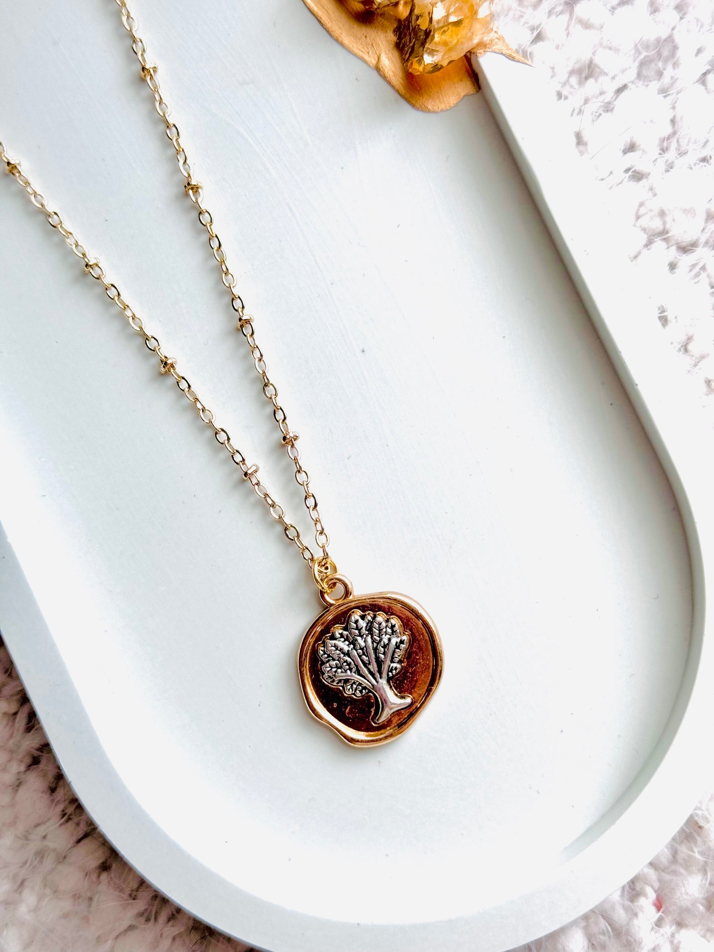 Gold + Silver Tree Necklace