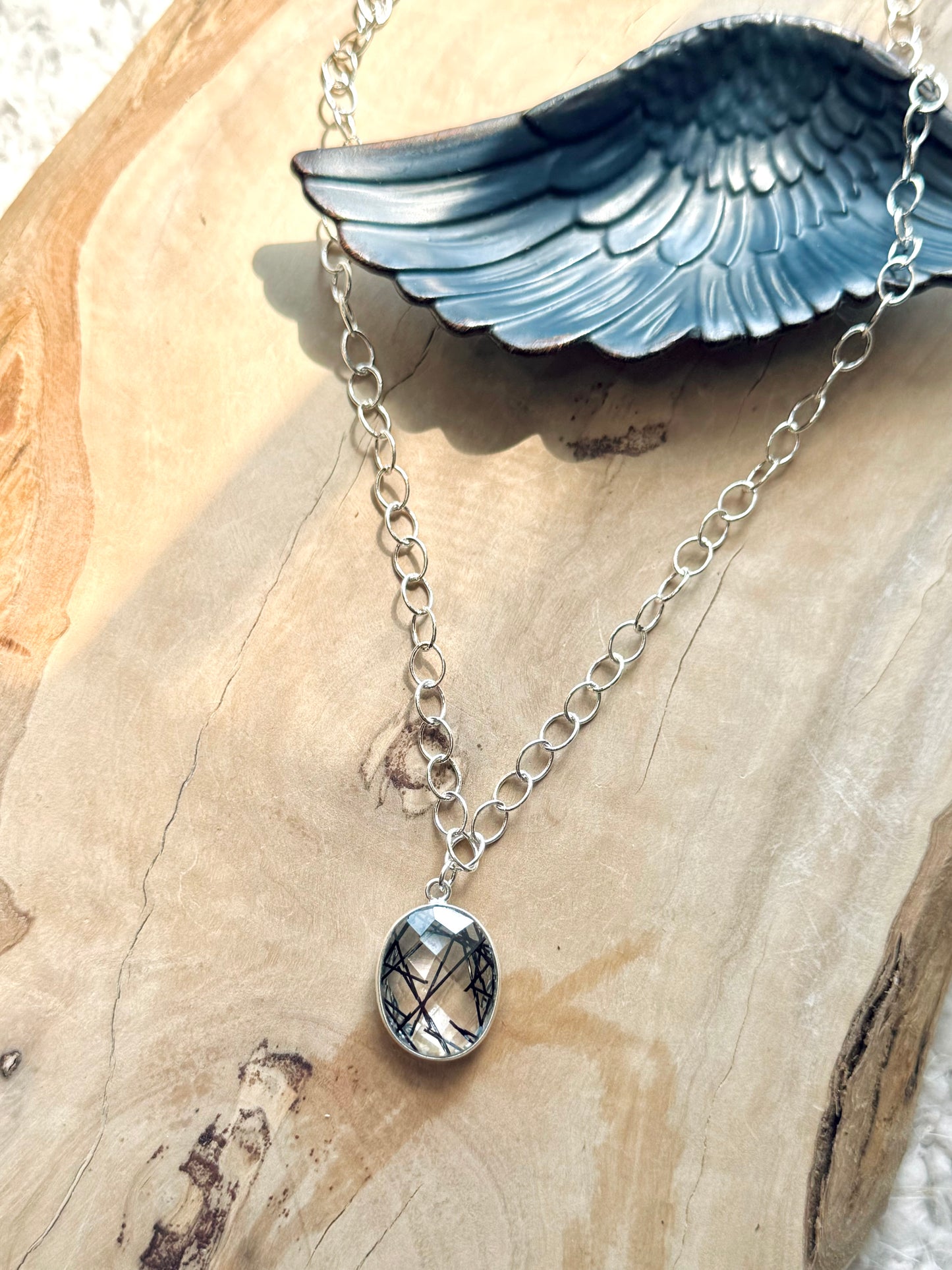 Quartz + Silver Pendant  Necklace