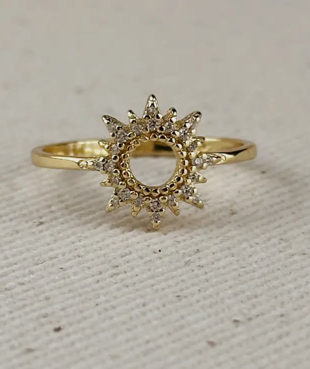 Gold Filled + Zircon Sun Ring