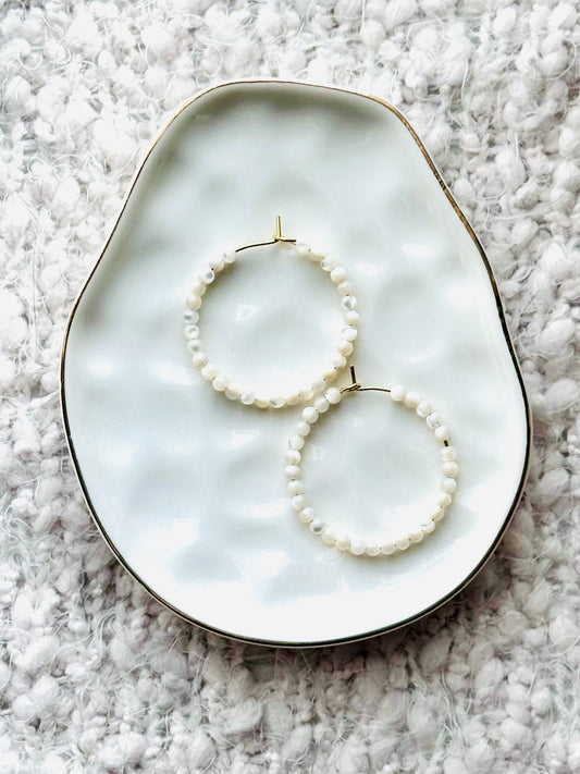 Mother of Pearl Hoop Earrings