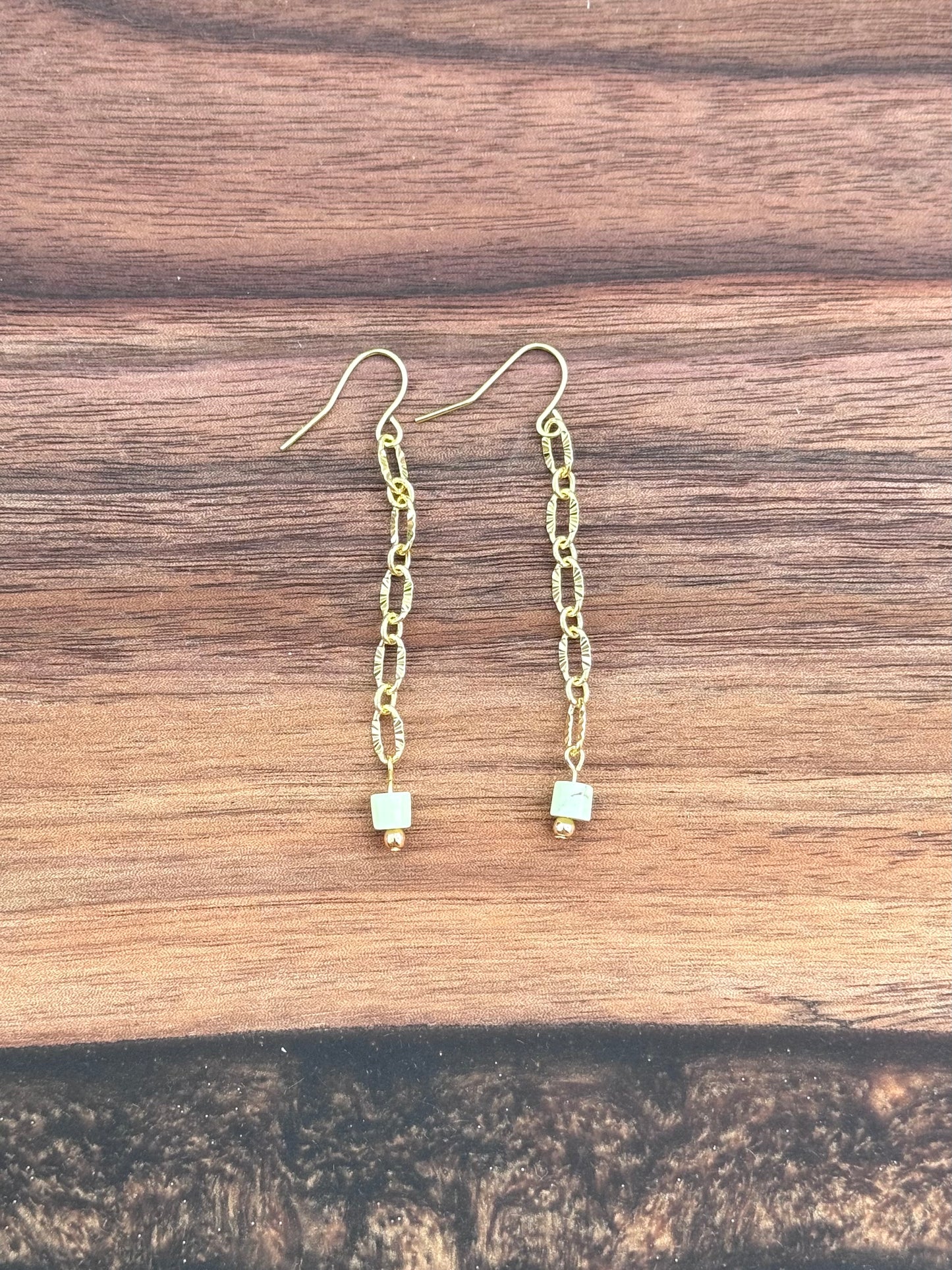 Lemon Chrysoprase + Gold Duster Earrings