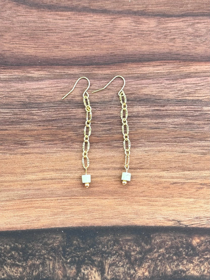 Lemon Chrysoprase + Gold Duster Earrings