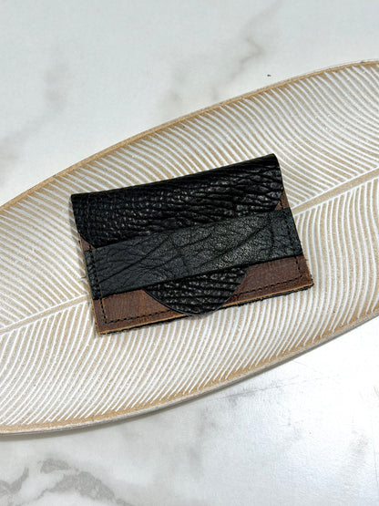 Bird Trouble Mixed Leather Minimal Wallet