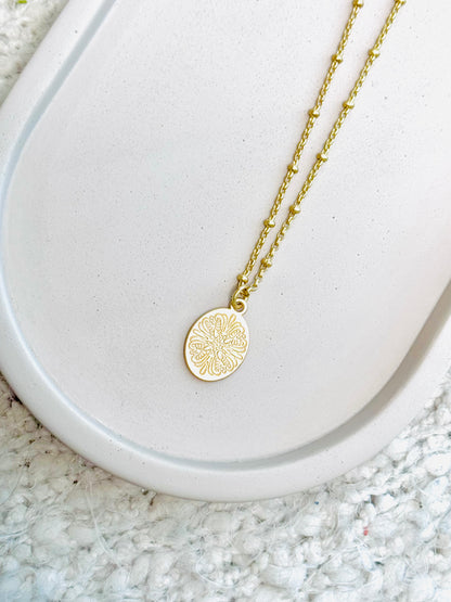 Matte Gold Floral Necklace