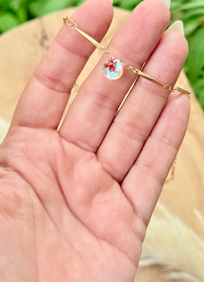 Aura Quartz + Matte Gold Necklace