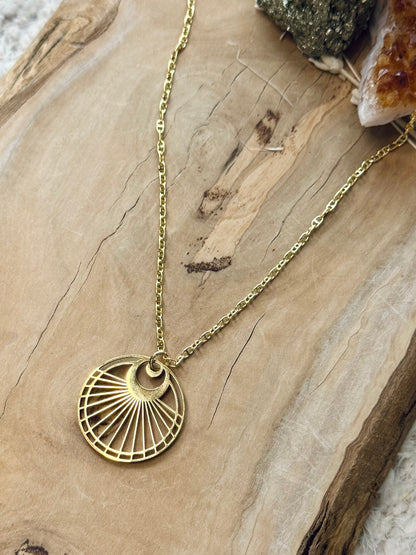 Gold Sun Ray Necklace