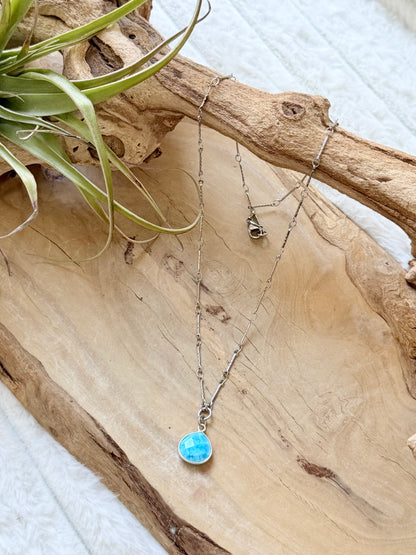 Turquoise + Silver Stainless Steel Necklace