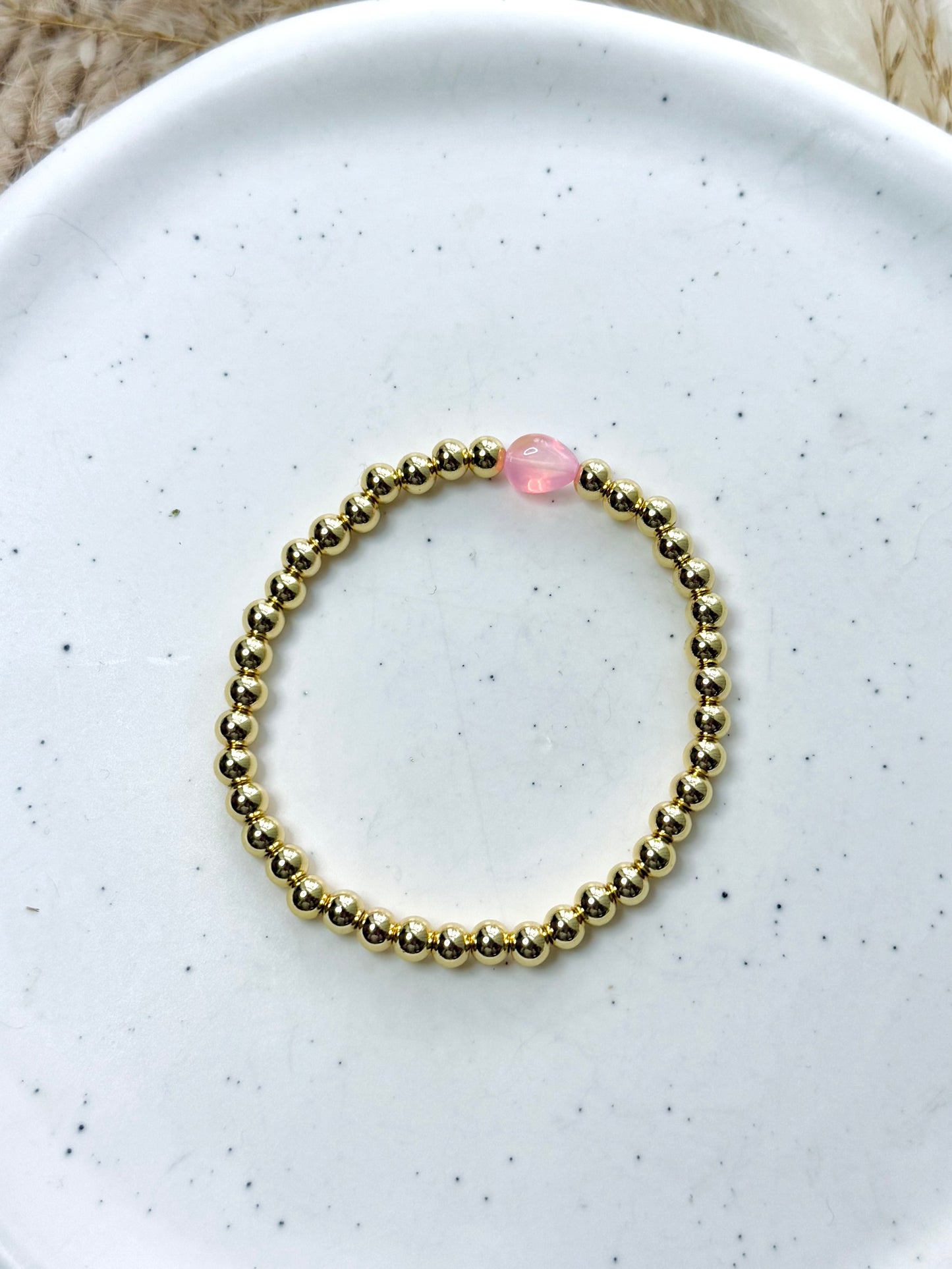 Ethiopian Opal + Gold Beaded Bracelet