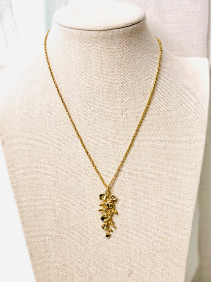 Matte Gold Cherry Blossom Necklace