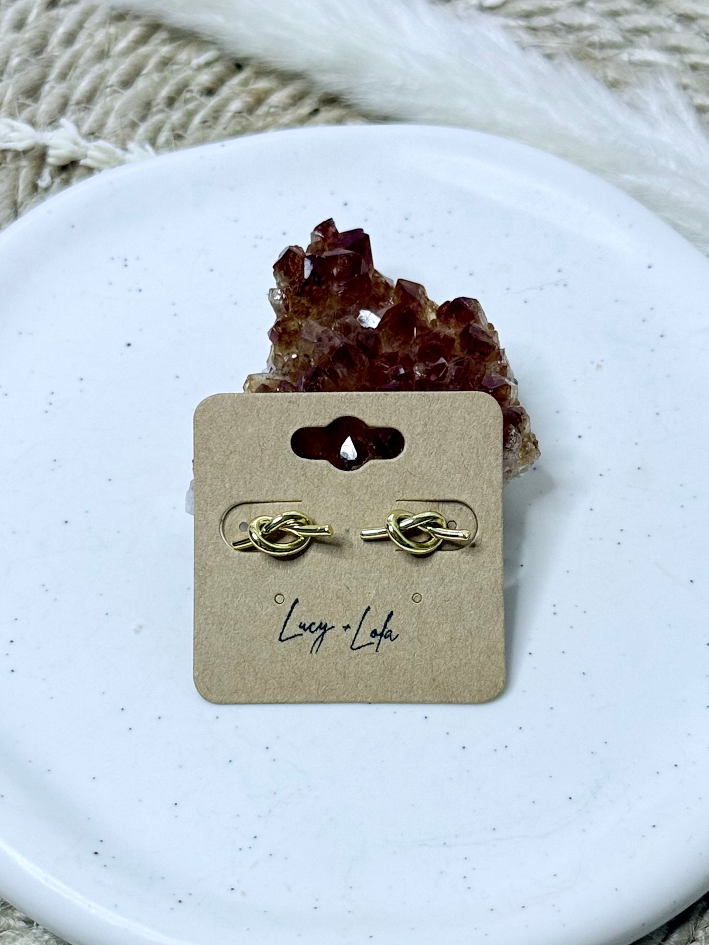 Gold Love Knot Mini Stud Earrings