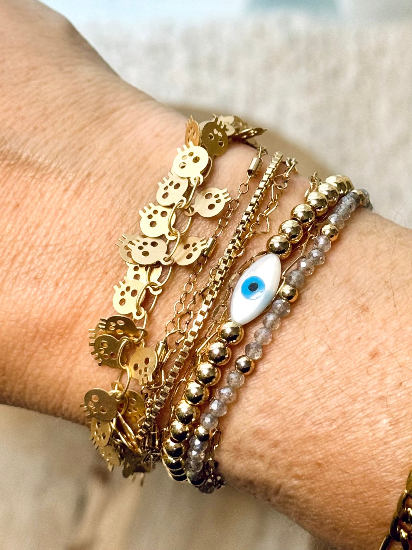 Sequin Skull Sequin Chain Bracelet