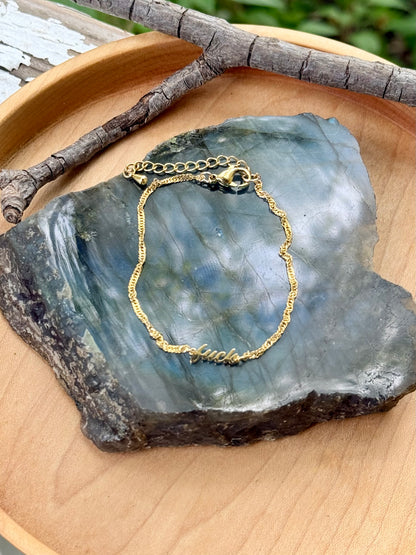 Gold Stainless Steel Fuck Bracelet