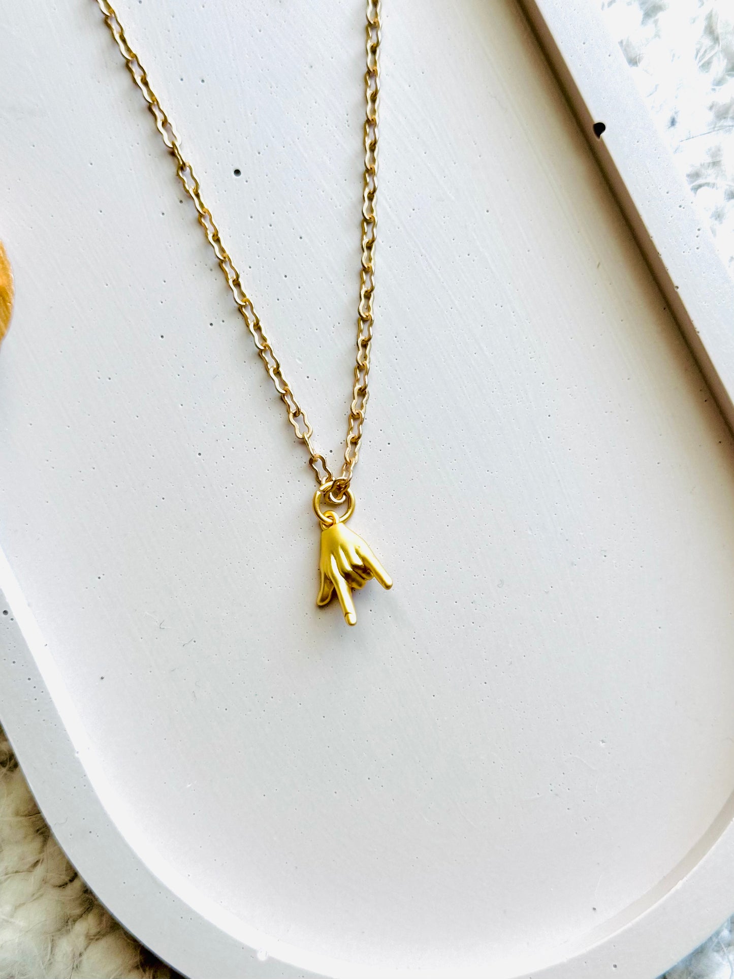 Matte Gold Love Necklace