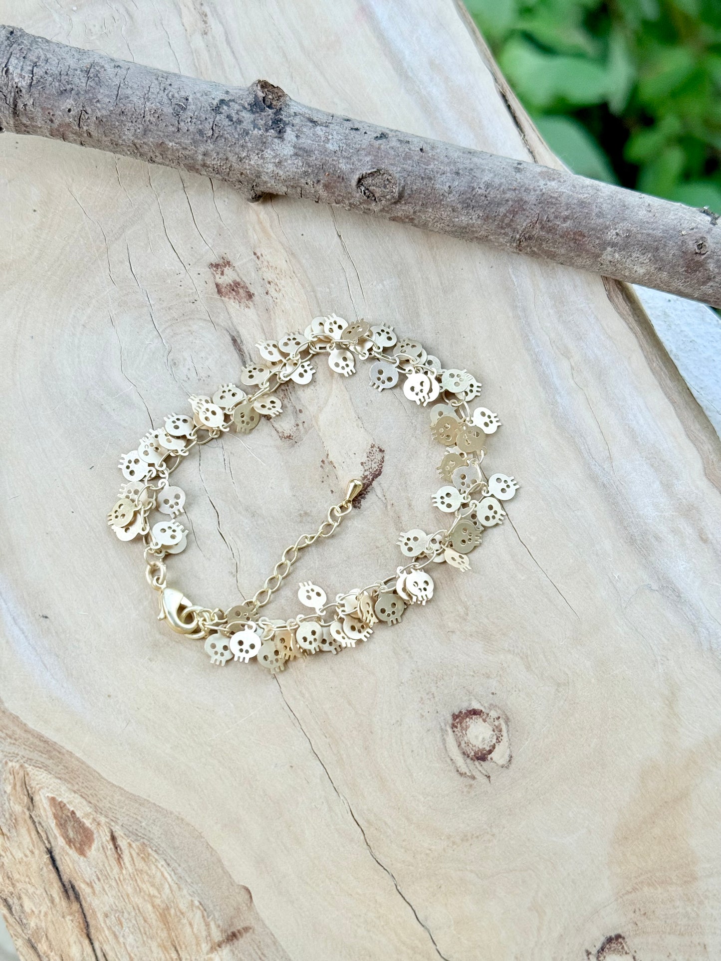Sequin Skull Sequin Chain Bracelet