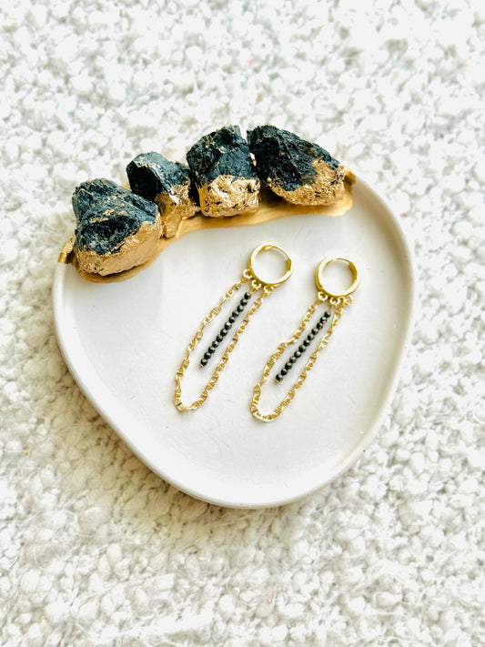 Pyrite  + Gold Dreamcatcher Earrings