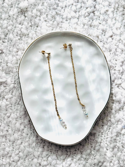 Iridescent Crystal + Gold Duster Earrings