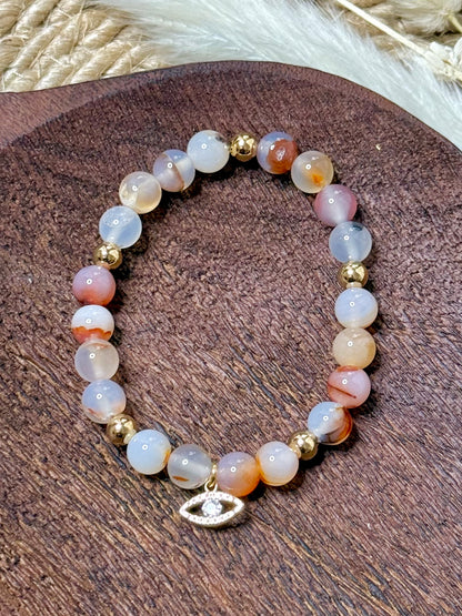 Montana Agate + Gold Chunky Charm Band