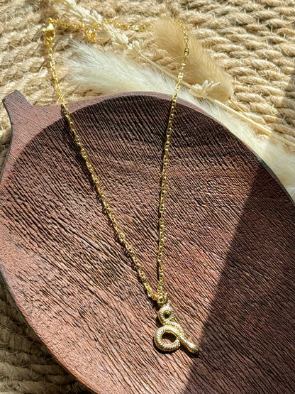 Gold Curly Snake Necklace