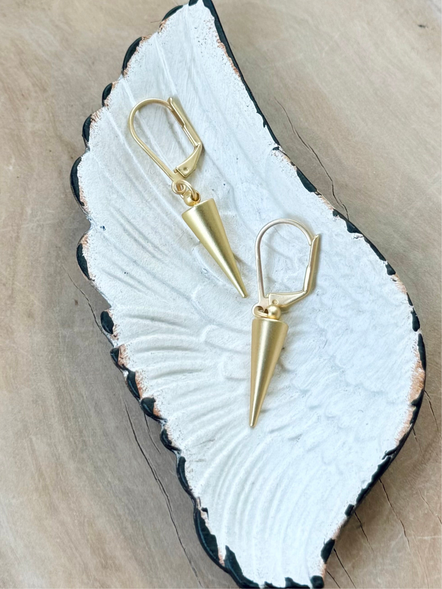 Matte Gold Spike Earrings