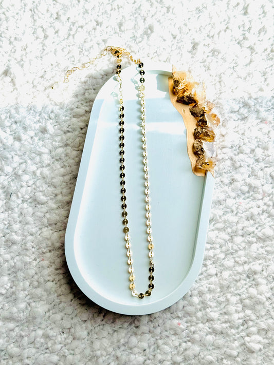Gold Sequin (Small) Chain Necklace