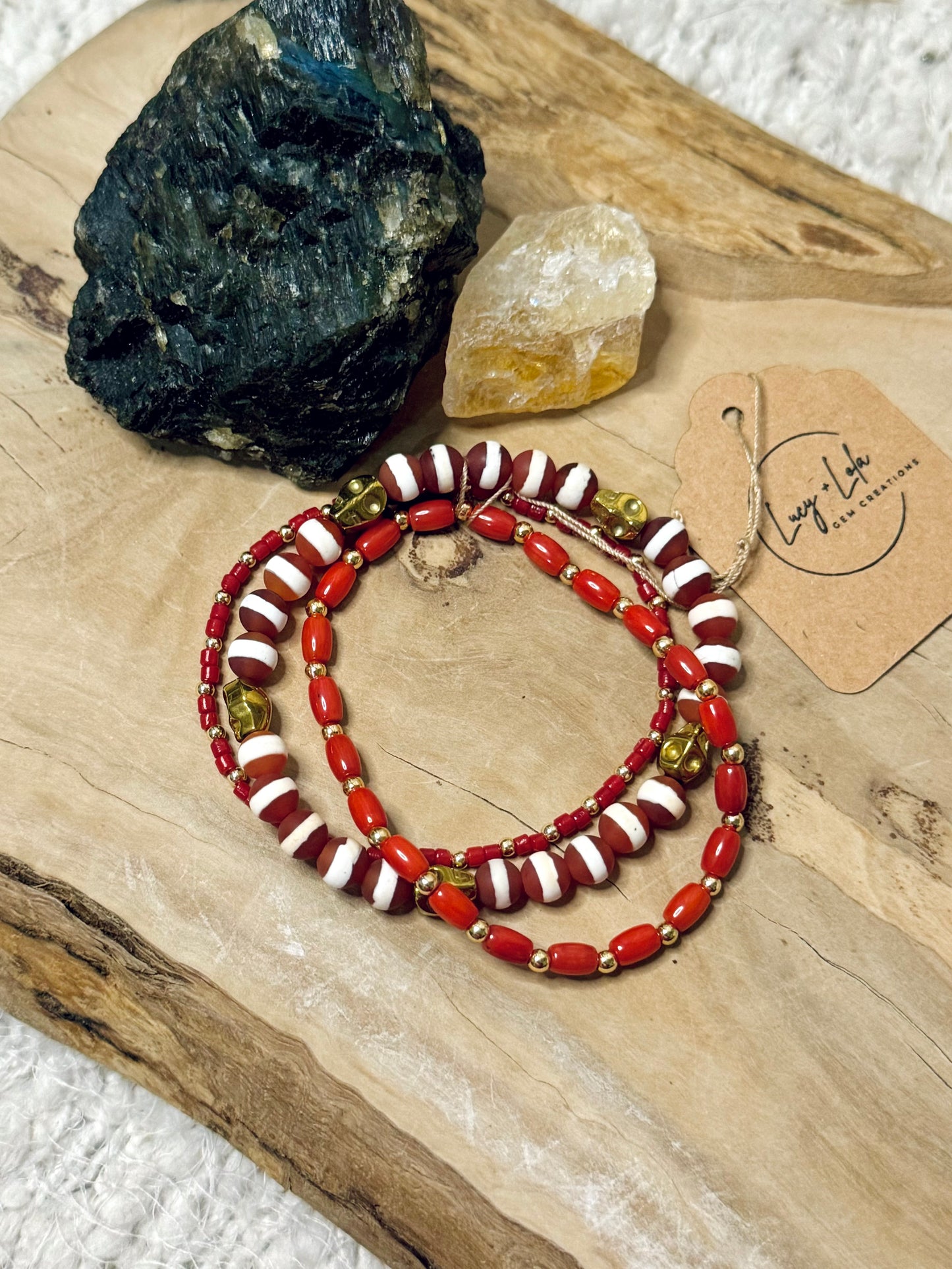 Red + Gold Skully Stack (3-stack)