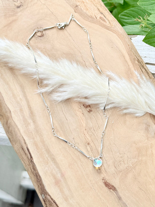Aura Quartz + Silver Necklace
