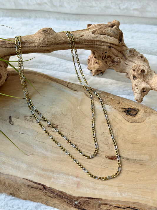 Mixed Metal Duet Chain Necklace