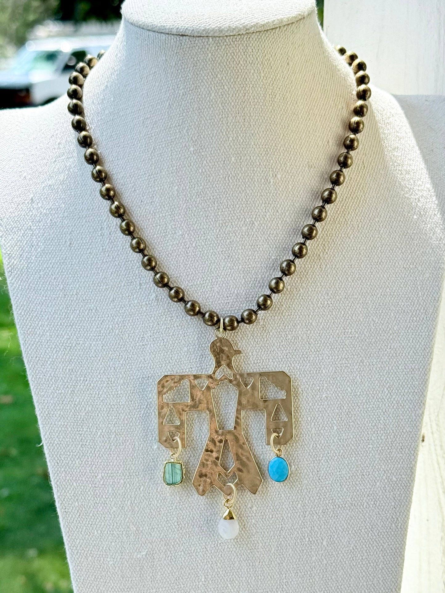 Thunderbird Mixed Metal Ball Chain Necklace