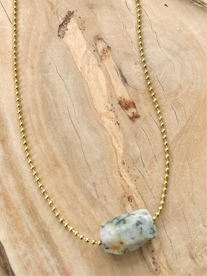 Dendritic Opal + Gold Necklace