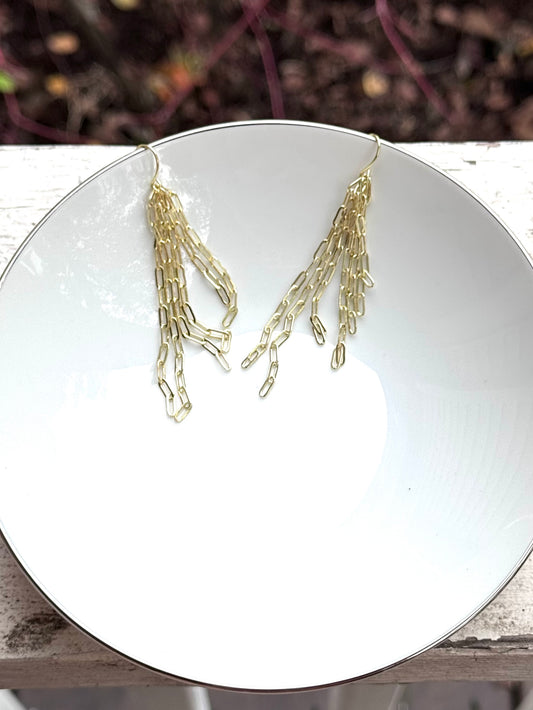 Gold Waterfall Earrings
