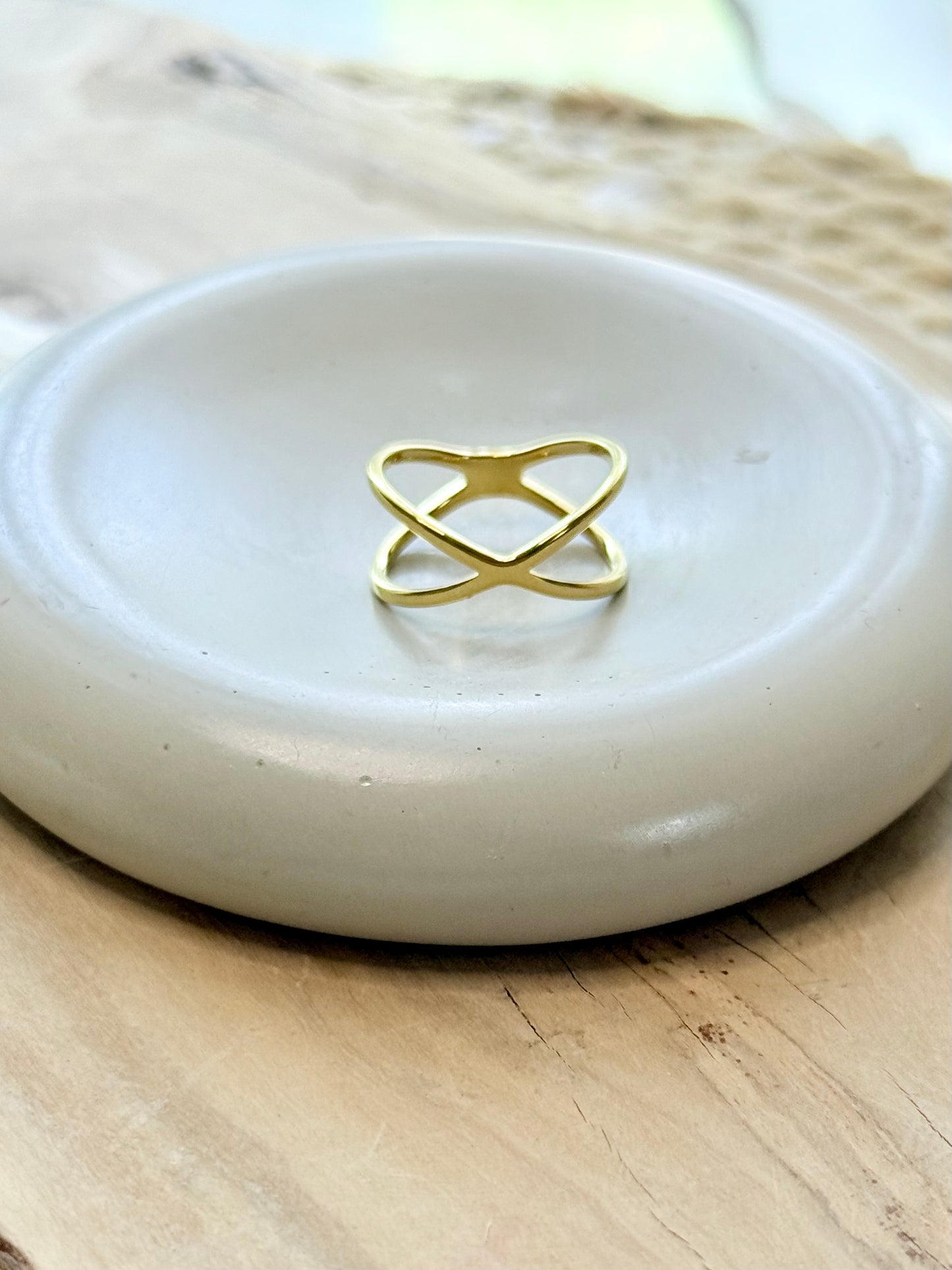 Gold Stainless Steel X Ring