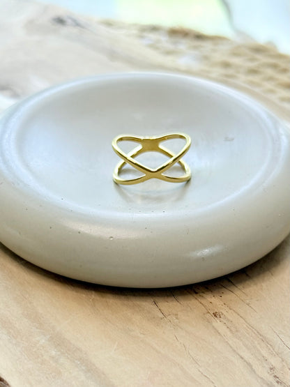 Gold Stainless Steel X Ring