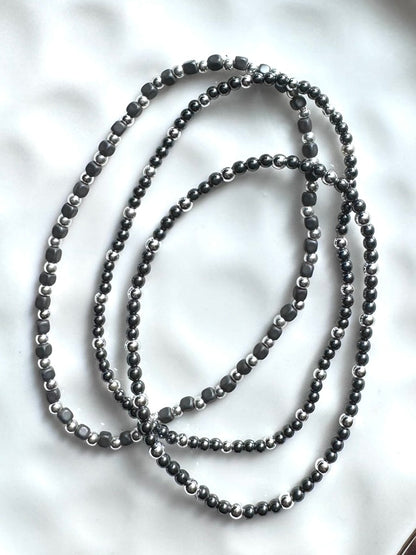 Hematite + Silver Stack (3-stack)