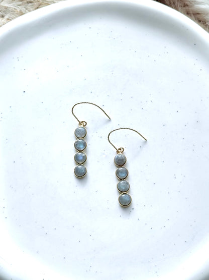 Labradorite + Gold Earrings