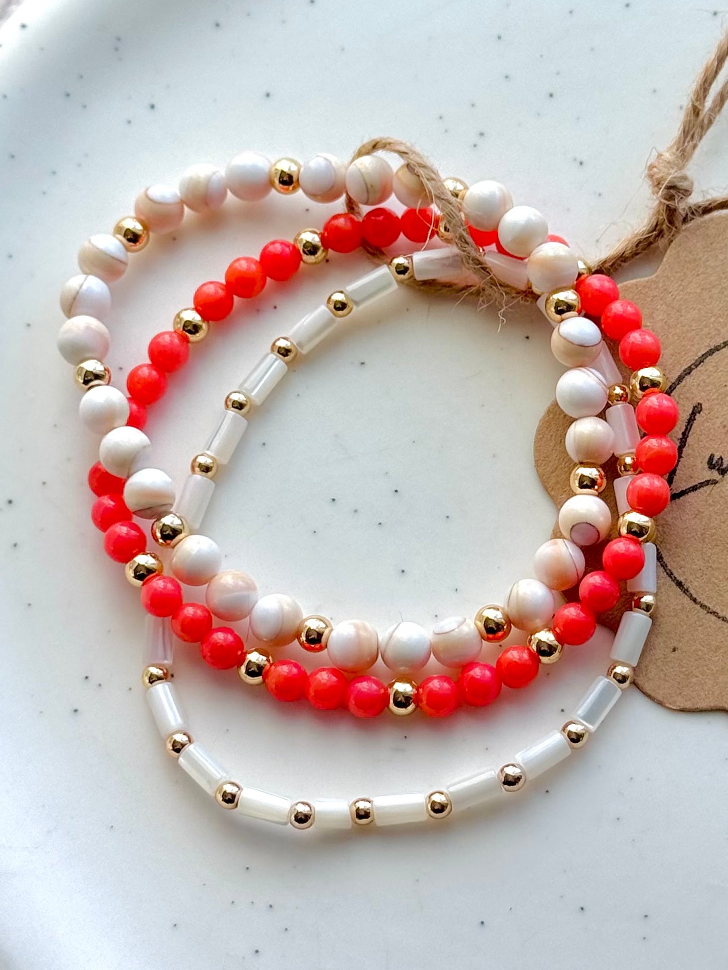 Coral + Gold (3-stack)