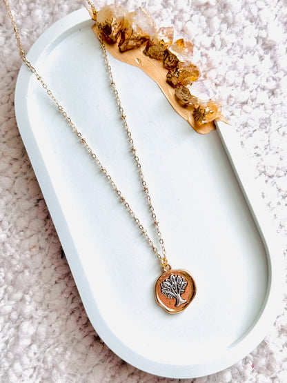 Gold + Silver Tree Necklace