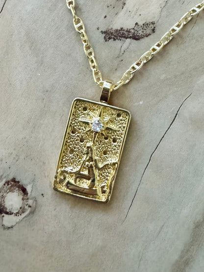 Tarot Card Gold Necklace - The Star