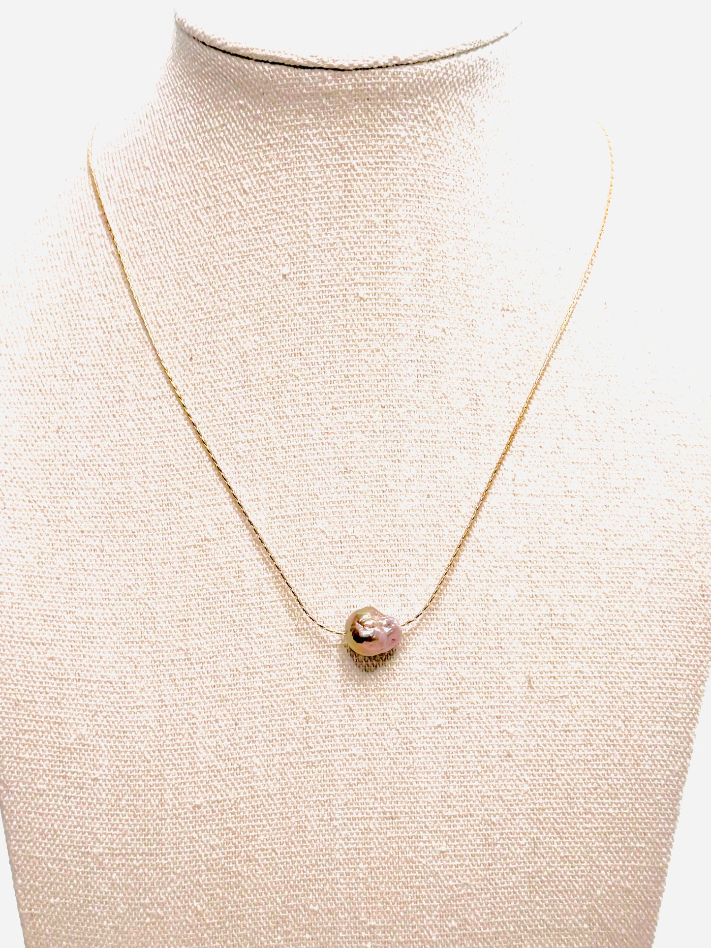 Freshwater Baroque Pearl + Gold Necklace