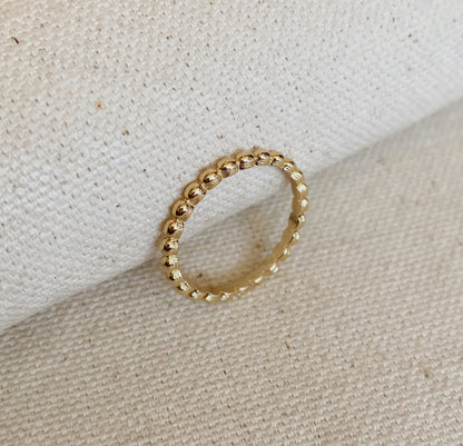 Gold Filled Beaded Stacking Ring
