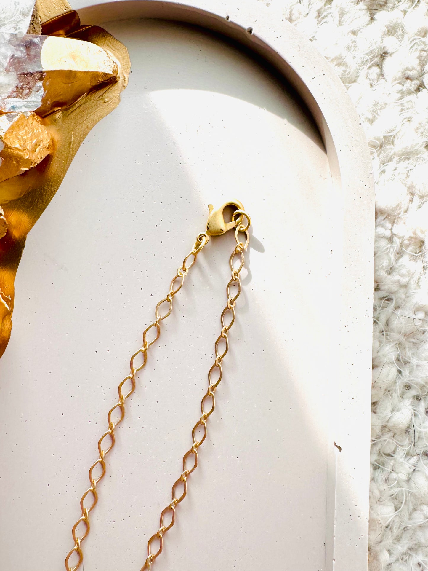 Matte Gold Skinny Diamond Chain Necklace