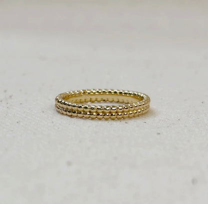 Gold Filled Double Beaded Stacking Ring